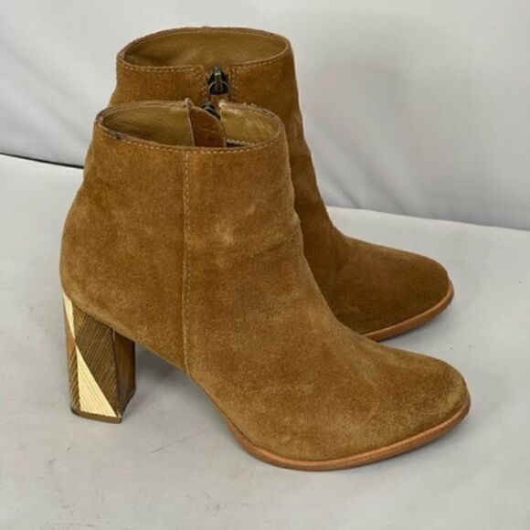 Matisse Women's Metric Faun Brown Suede Booties Color Block High Heel Zip Sz 7 M - Picture 6 of 8